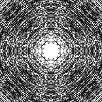 Black Hand Drawn Circular Scribble Pattern Stock Illustration