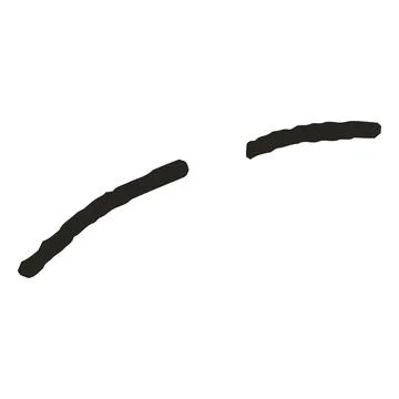 Black hand drawn crayon intermittent stripe, pencil texture strip, chalk curve Stock Illustration
