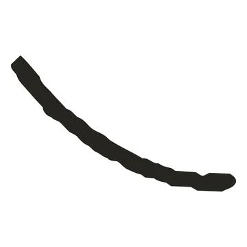 Black hand drawn crayon stripe, pencil texture strip, chalk curve line, vector Stock Illustration