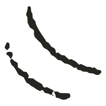 Black hand drawn crayon two stripes, pencil texture strips, chalk curve lines Stock Illustration