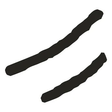 Black hand drawn crayon two stripes, pencil or charcoal texture strokes, chalk Stock Illustration