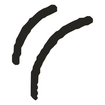 Black hand drawn crayon two stripes, pencil texture strips, chalk curve lines Stock Illustration