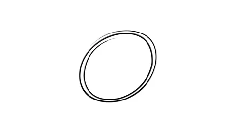 Black Hand Drawn Double Line Oval Circle Animation Loop. Stock Footage 337628333
