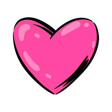 Black hand drawn heart. Element for Valentine day. Stock Illustration