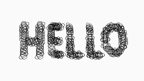 Black Hand Drawn Hello Text Animation Stock Footage 322982462