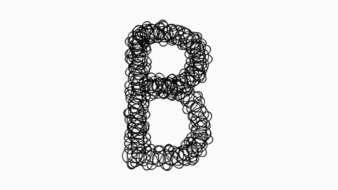 Black Hand Drawn Letter B On White Background For Education Concepts Stock Footage 322909604