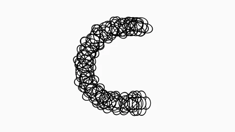 Black Hand Drawn Letter C On White Background For Education Concepts Stock Footage 322909600