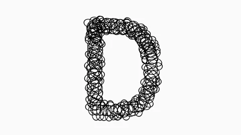 Black Hand Drawn Letter D On White Background For Education Concepts Stock Footage 322909631