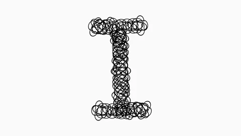 Black Hand Drawn Letter I On White Background For Education Concepts Stock Footage 322909686