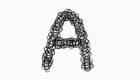 Black Hand Drawn Letter A On White Background For Education Concepts Stock Footage 322909615