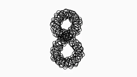Black Hand Drawn Number 8 On White Background For Education And Ranking Concepts Stock Footage 322513876