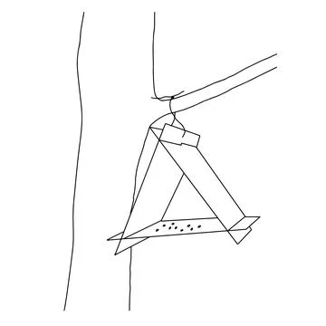 Black hand drawn outline vector illustration of A birdhouse for birds from ne Ilustração Stock