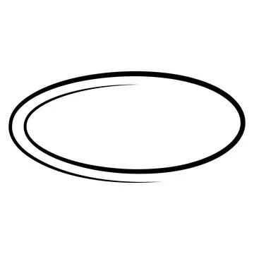 Black hand drawn oval frame loop highlight circle, speech balloon outline Ilustração Stock
