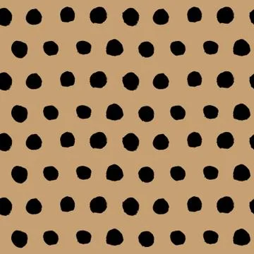 Black hand drawn polka dot seamless pattern vector Stock Illustration