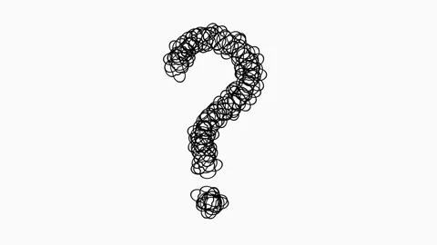 Black Hand Drawn Question Mark On White Background For Asking Concepts Stock Footage 322909635