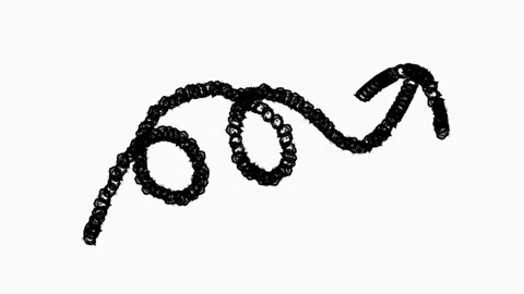 Black Hand Drawn Squiggly Arrow Going Right and Up Stock Footage 322518514