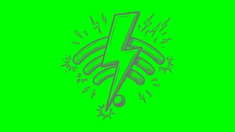 Black-hand-drawn-style-fast-wifi-profile autobw config white illumination Stock Footage 336640021