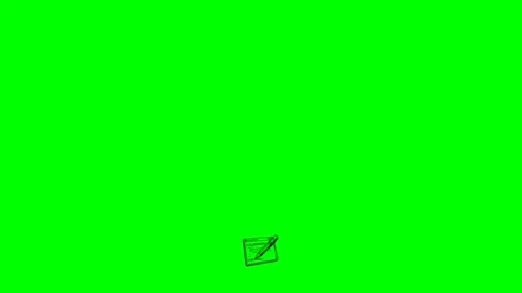 Black hand drawn style ia generative concept icon bottom bell animation Stock Footage 336560102