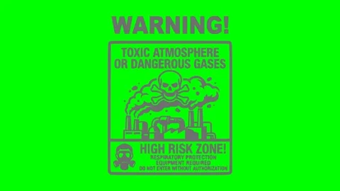 Black hand drawn style warning toxic atmofera-profile autobw config white il Stock Footage 335878271