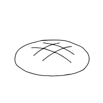 Black hand-drawn vector illustration of bread isolated on a white background Illustrazione stock