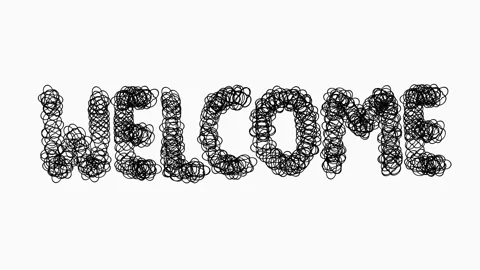 Black Hand Drawn Welcome Text Animation Stock Footage 322982459