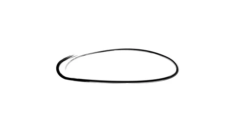 Black Hand Drawn Wide Flat Oval Circle Animation Loop. Minimalist Brush Stro Stock Footage 337628716