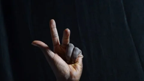 Black hand with fingers counting up Stock Footage 276594277