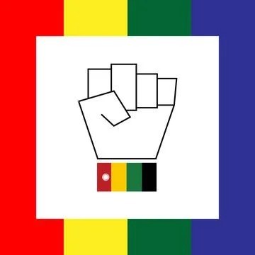 Black hand with four color Stock Illustration