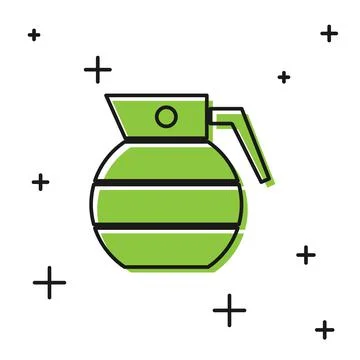 Black Hand grenade icon isolated on white background. Bomb explosion. Vector Stock Illustration