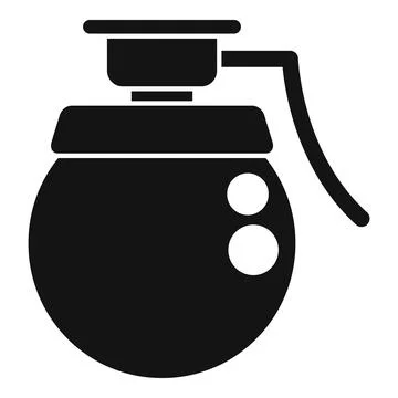 Black hand grenade with pin pulling ring icon Stockillustratie