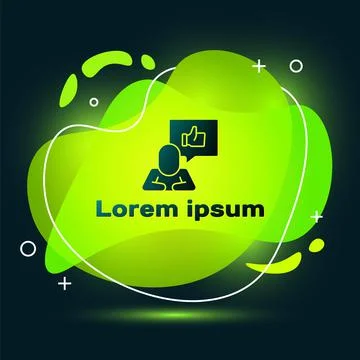 Black Hand like icon isolated on black background. Abstract banner with liquid Stock Illustration
