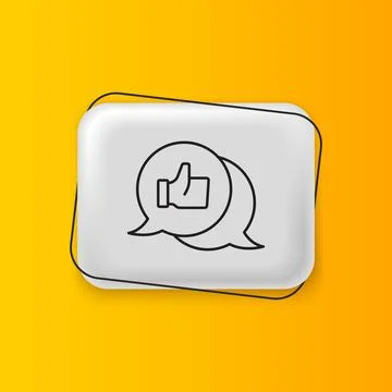 Black Hand like icon isolated on yellow background. Silver rectangle button.. Stock Illustration