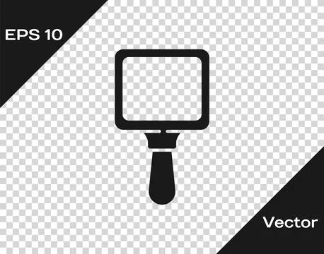 Black Hand mirror icon isolated on transparent background.  Vector Illustrati Stock Illustration