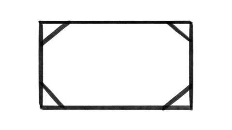 Black hand painted frame outline, stop motion animation Stock Footage 143466333