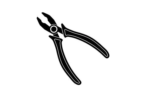 Black hand pliers isolated on white background Stock Illustration