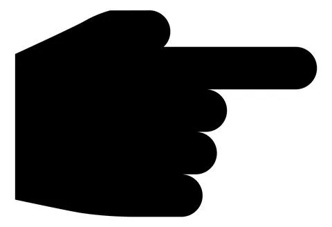 Black hand pointer. Finger pointing right cursor Stock Illustration