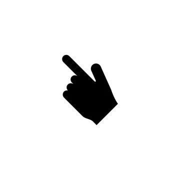 Black hand pointer icon, simple click symbol Stock Illustration