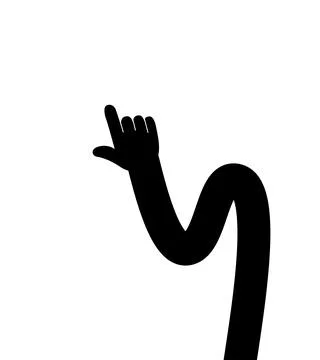 Black hand pointing finger up vector illustration. Graphic for direction, nav Stock Illustration