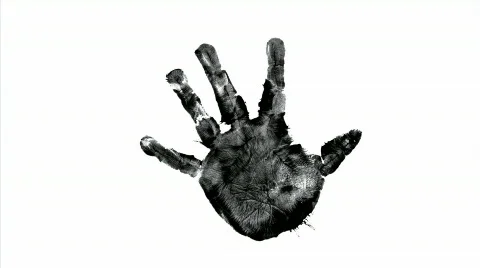 Black Hand Print Spinning 스톡 동영상 583716