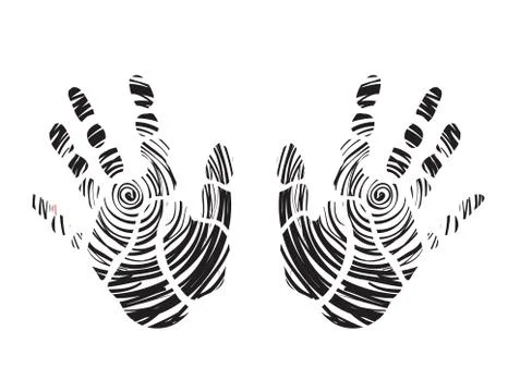 Black hand prints 스톡 일러스트