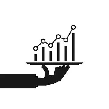 Black hand showing increase growth icon Stock Illustration