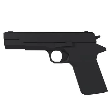 Black handgun isolated on white background Stock Illustration