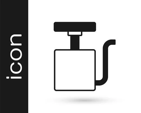 Black Handle detonator for dynamite icon isolated on white background. Vector Stock Illustration
