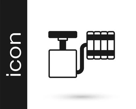 Black Handle detonator for dynamite icon isolated on white background. Vector 스톡 일러스트
