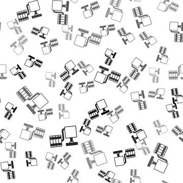 Black Handle detonator for dynamite icon isolated seamless pattern on white.. Stock Illustration