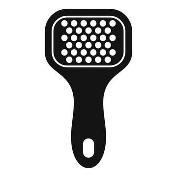 Black handle kitchen grater with square slicing surface icon Stock Illustration