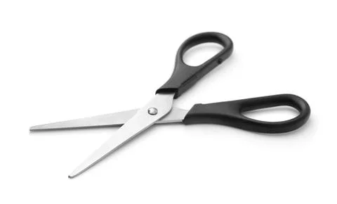 Black  handled scissors Stock Photos