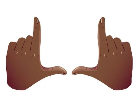 Black Hands Frame Cropping Gesture. Flat Framing hands horizontal cropping Stock Illustration