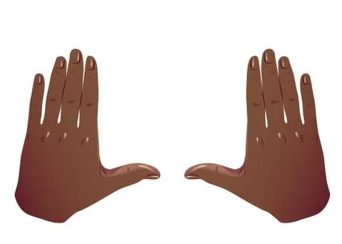 Black Hands Frame Cropping Gesture. Flat Framing hands horizontal cropping Stock Illustration