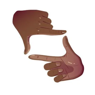 Black Hands Frame Cropping Gesture. Flat Framing hands horizontal cropping Stock Illustration